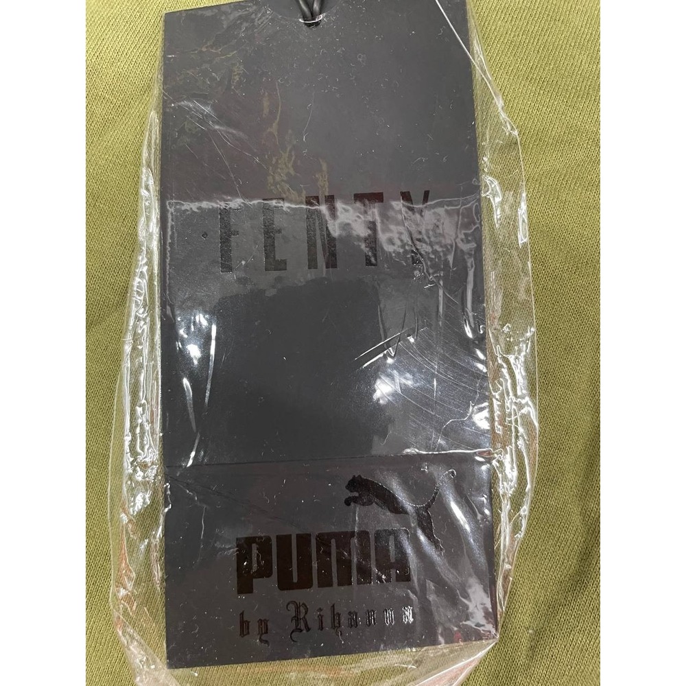 Puma Fenty by Rihanna Short Sleeve Top Womens Small Green Drawstring Waist NWT - Picture 10 of 15